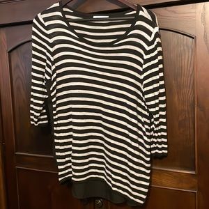 Calvin Klein black/white stripe top